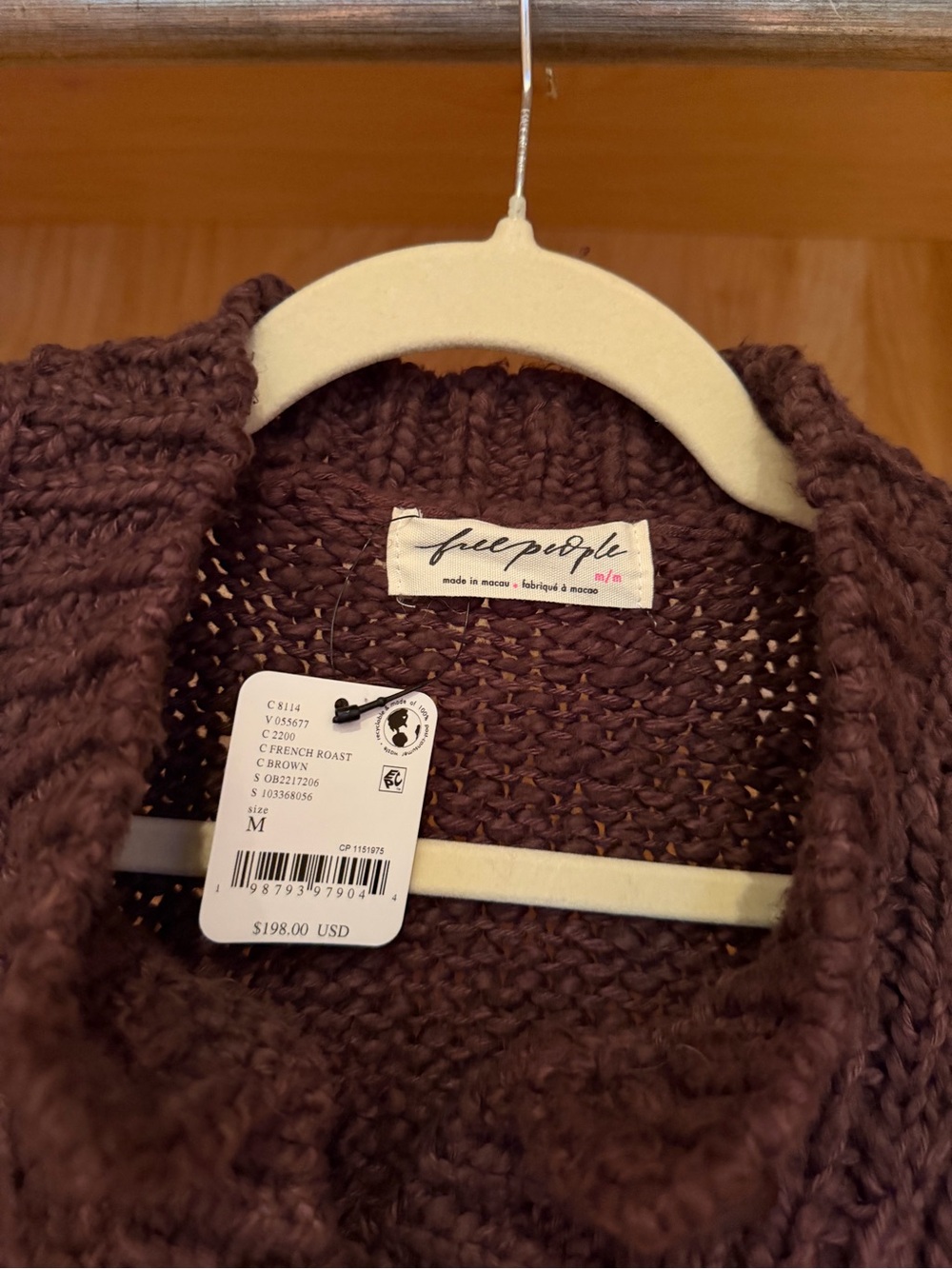 Free People Chunky Cable Knit Button-Front Cardigan - Brown - Picture 3 of 5